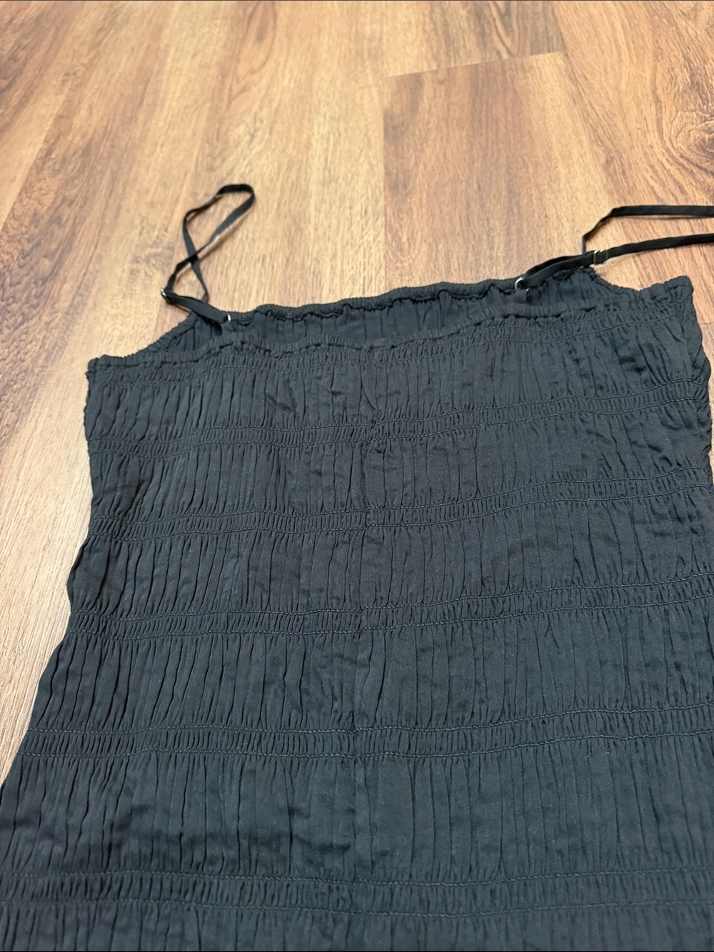 Reformation Seren Black Smocked Midi Dress - Picture 9 of 9